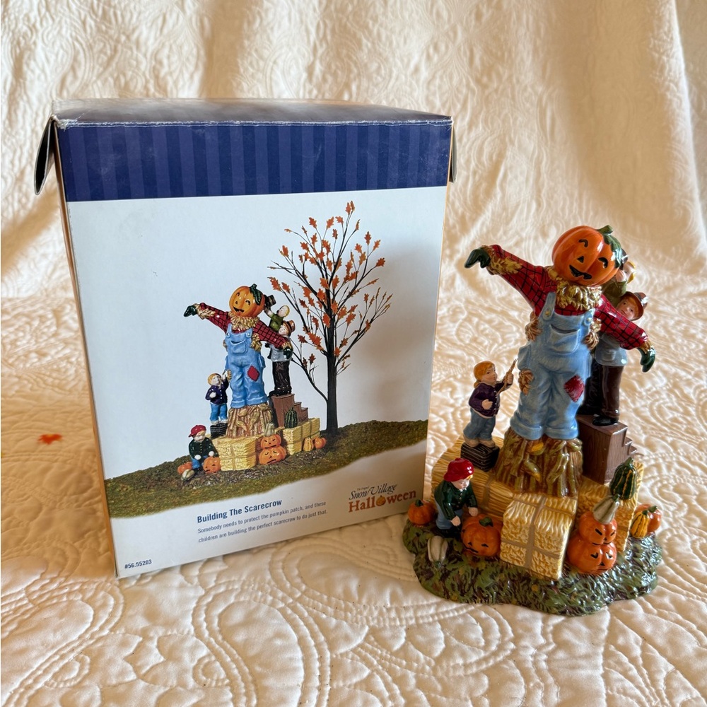 Department 56 Autumn Scarecrow Scene. “Building The Scarecrow “